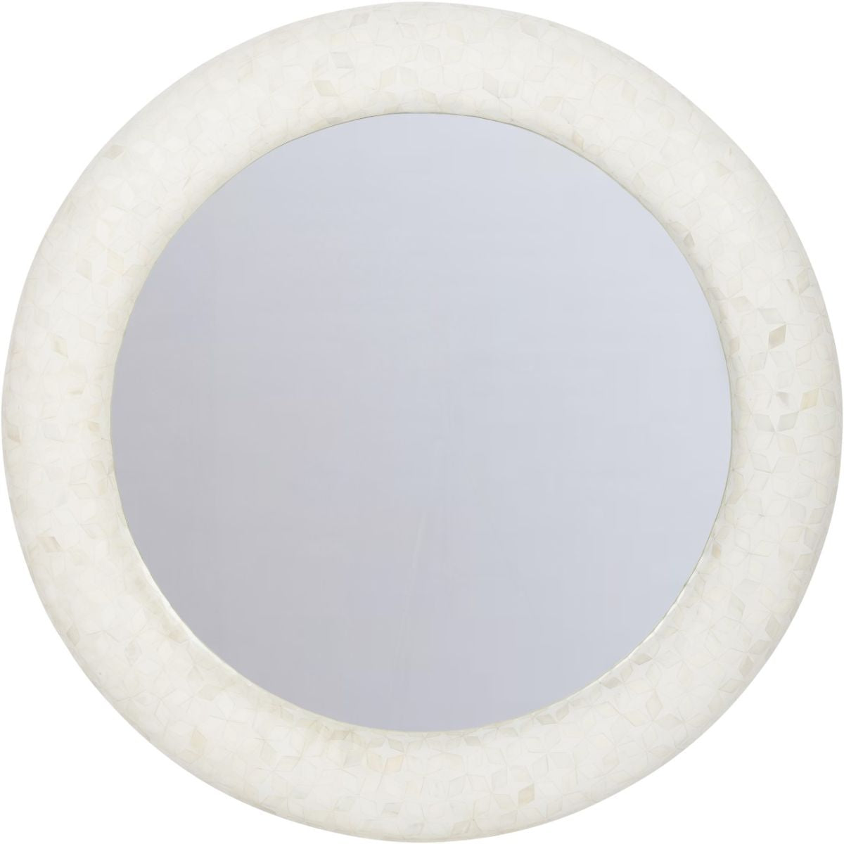 Libra Interiors Aspen Bone Inlay Round Mirror 100cm