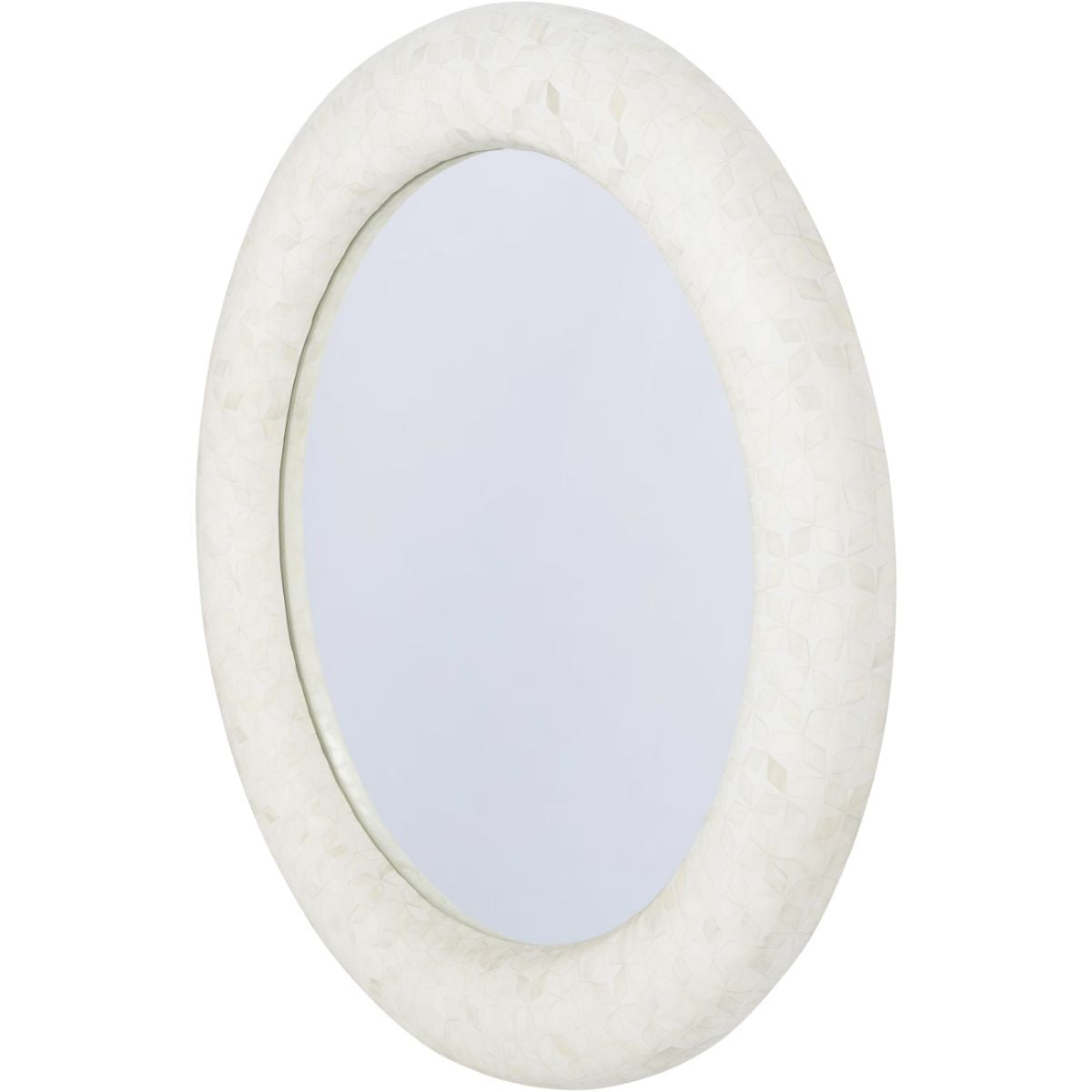 Libra Interiors Aspen Bone Inlay Round Mirror 100cm