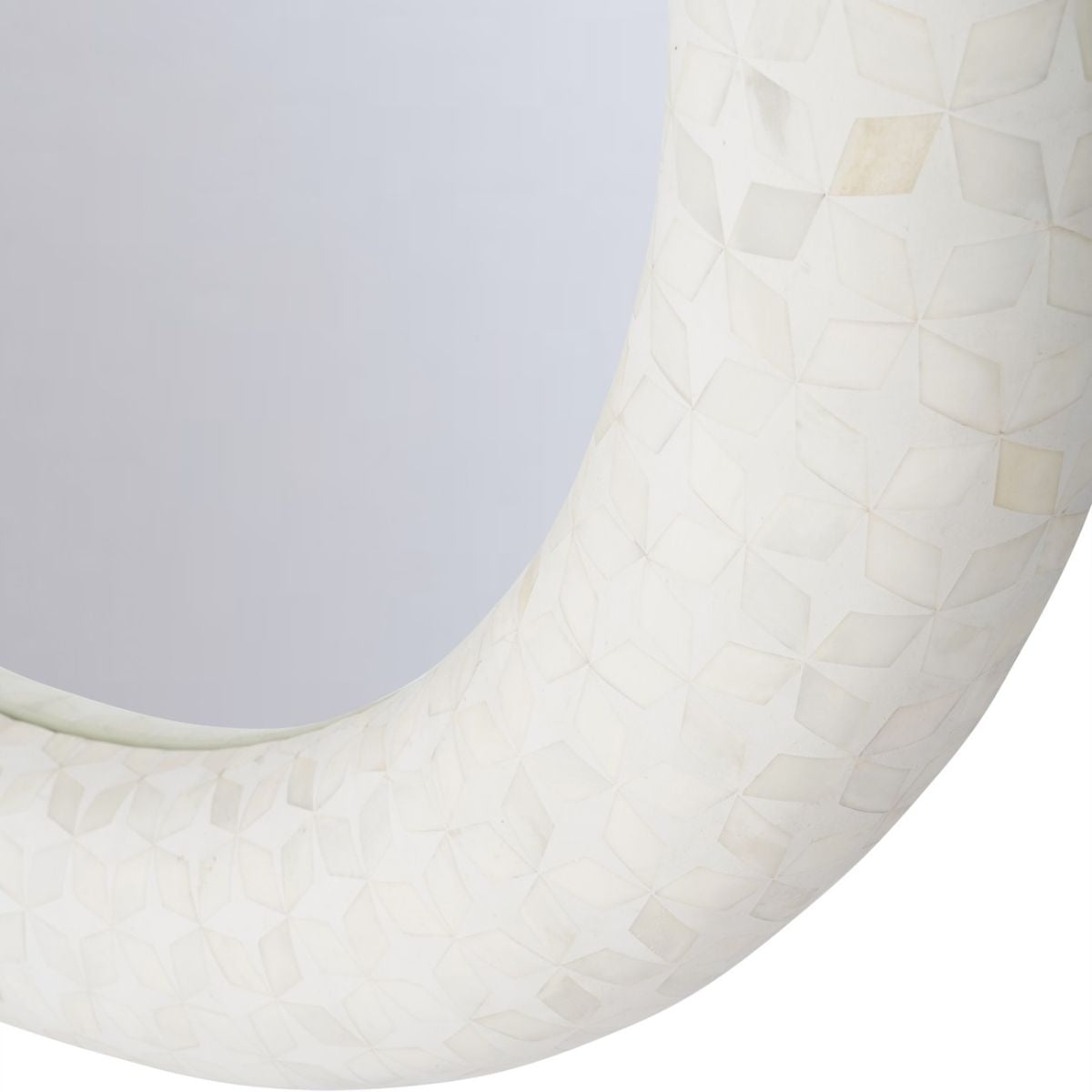 Libra Interiors Aspen Bone Inlay Round Mirror 100cm