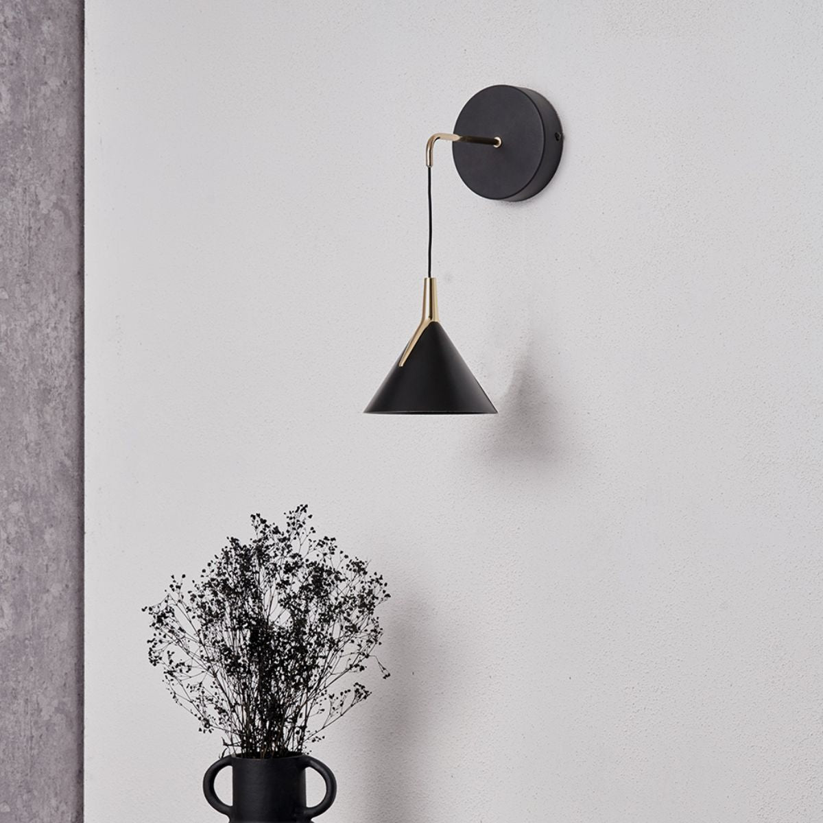 Pacific Lifestyle Astarion Matt Black and Gold LED Wall Light