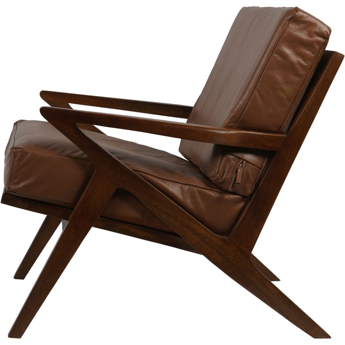 Libra Interiors Atherton Wooden Upholstered Leather Armchair