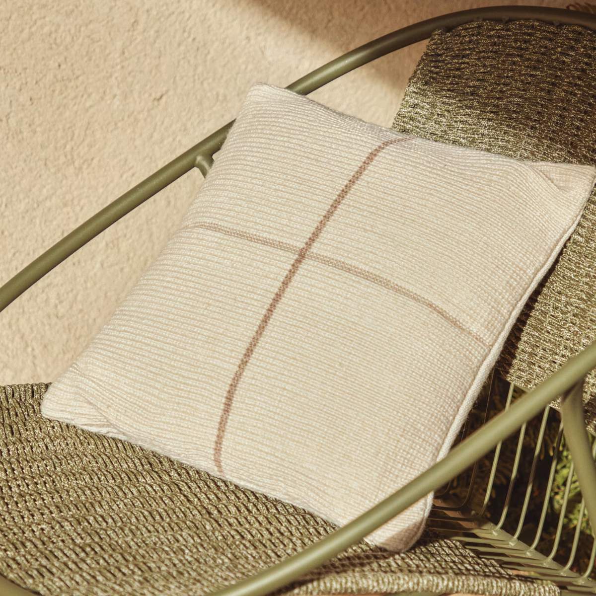 Kave Home Atima yellow 100% PET jacquard cushion cover 45 x 45cm