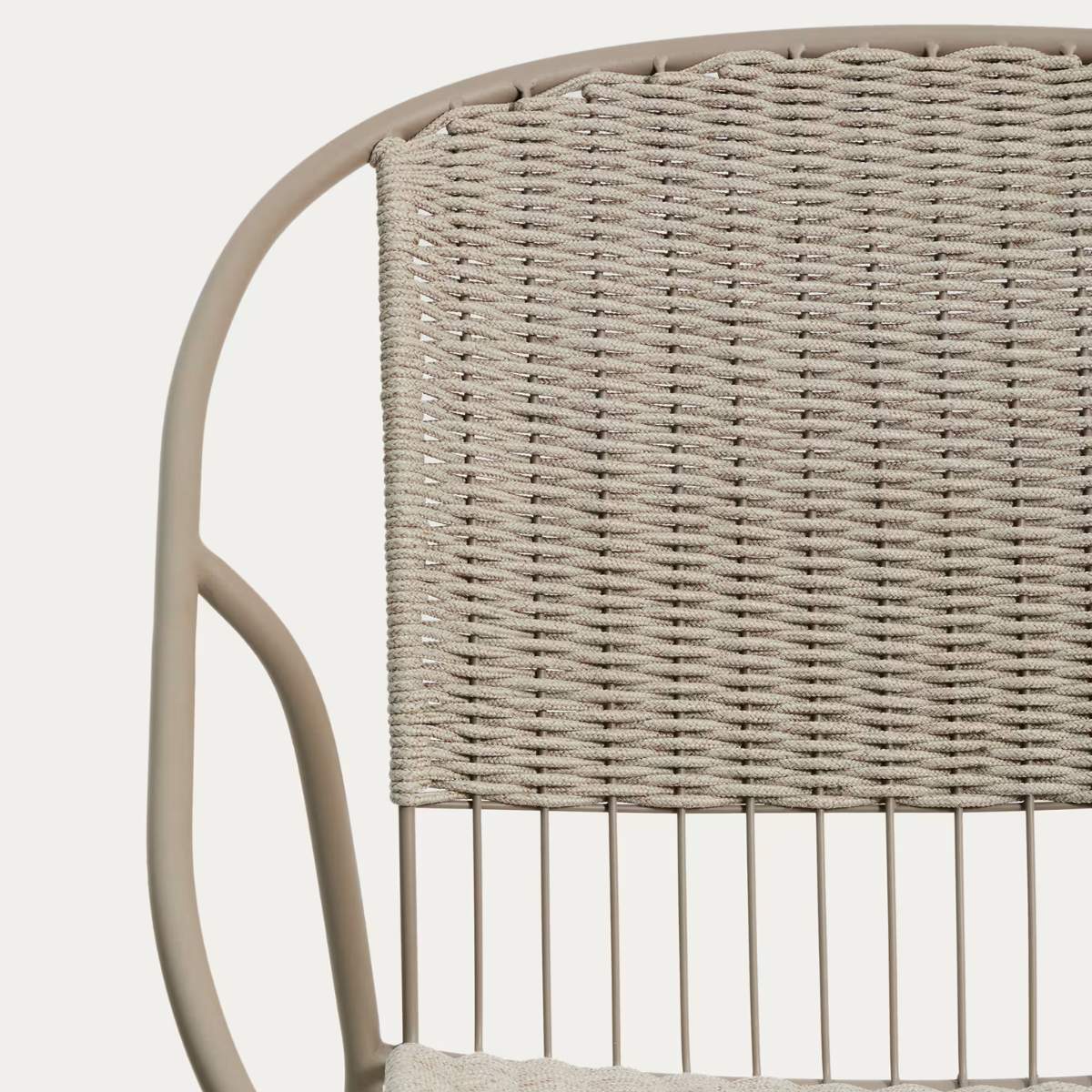 Kave Home Atrani rocking chair in galvanized steel and green rope