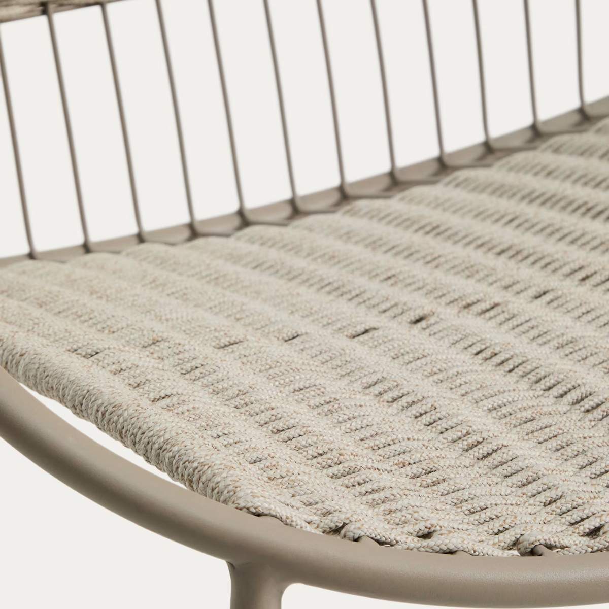 Kave Home Atrani rocking chair in galvanized steel and green rope