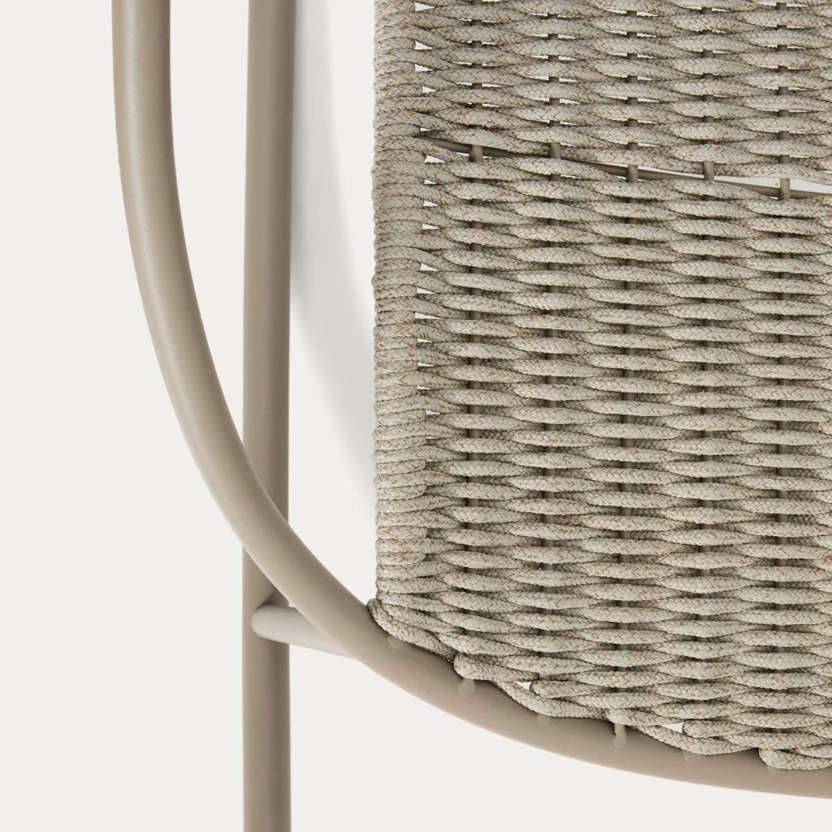 Kave Home Atrani rocking chair in galvanized steel and green rope