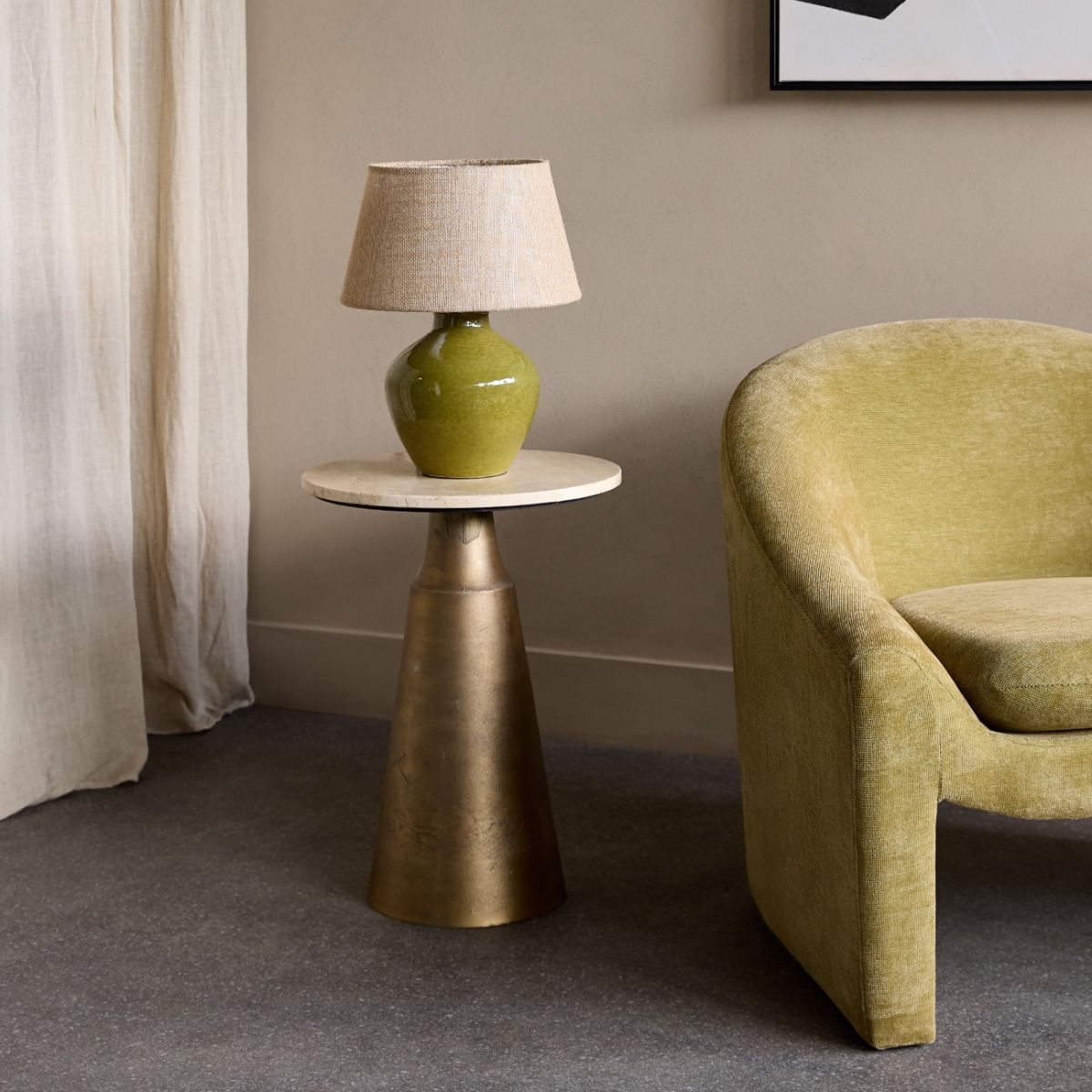 Libra Interiors Aubrey Green Ceramic Table Lamp E27 60W