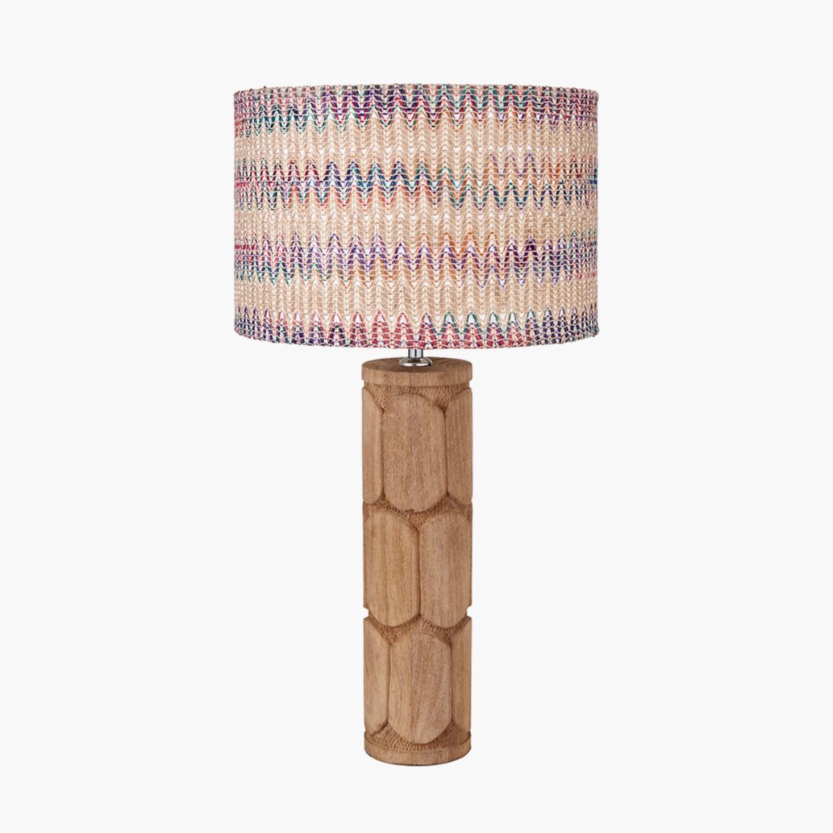 Pacific Lifestyle Aurelia Embossed Natural Wood Tall Table Lamp Base