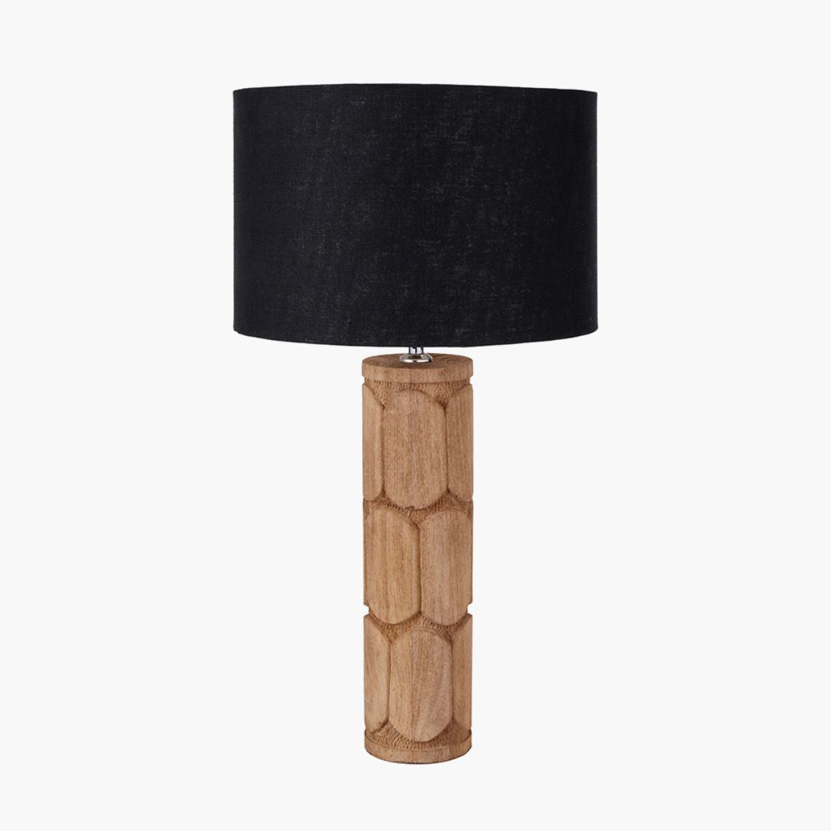 Pacific Lifestyle Aurelia Embossed Natural Wood Tall Table Lamp Base