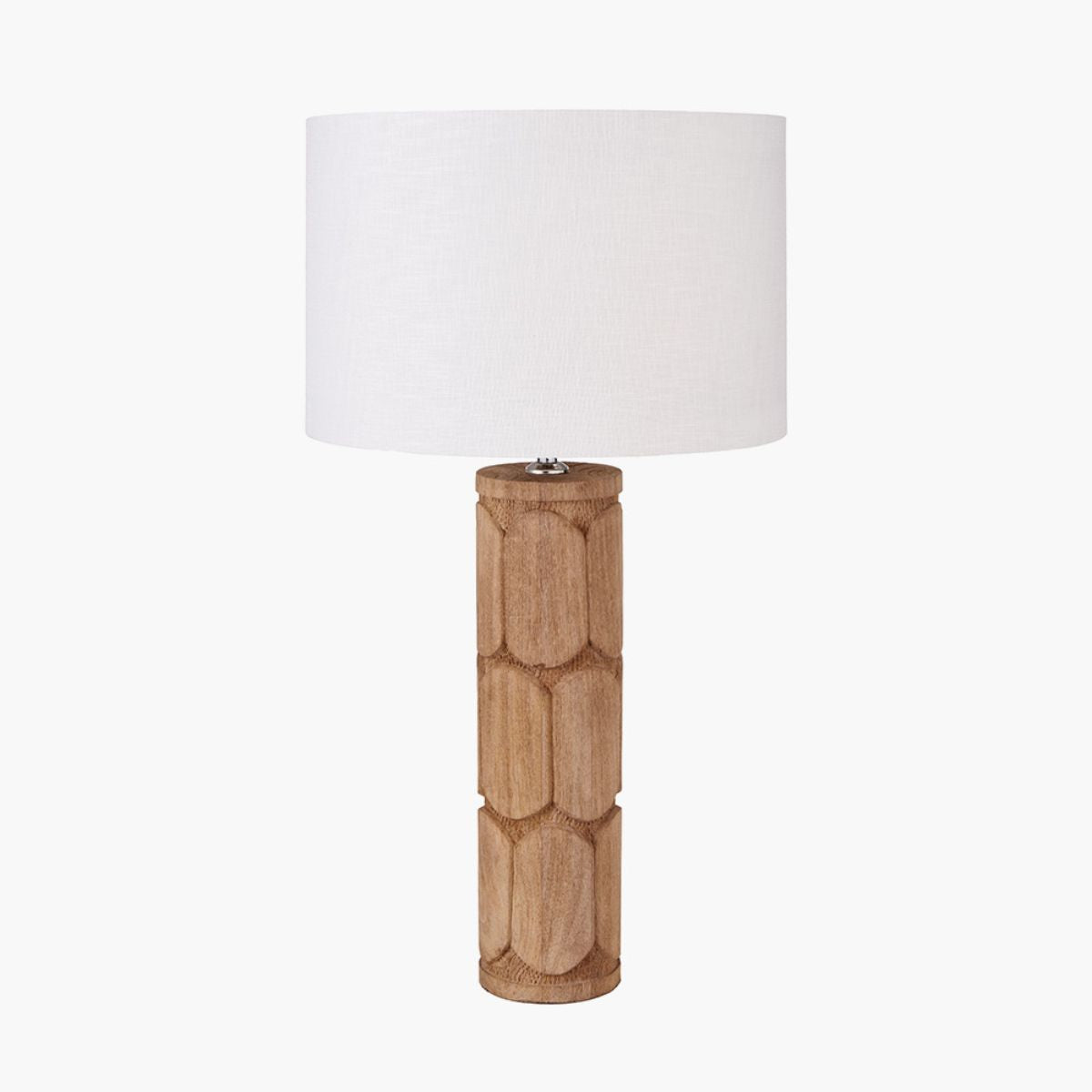 Pacific Lifestyle Aurelia Embossed Natural Wood Tall Table Lamp Base