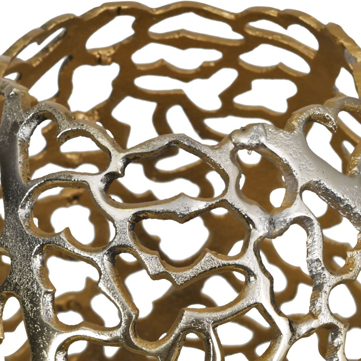 Libra Interiors Aussie Gold Coral Aluminium Barrel Vase 26x48cm