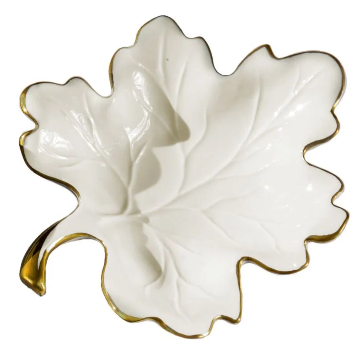 Villari Autumn White & Gold Medium Fig Leaf