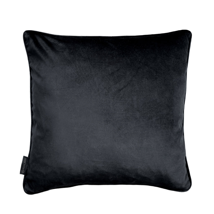 Avalana Silver Orient Piped Velvet Cushion-Beaumonde
