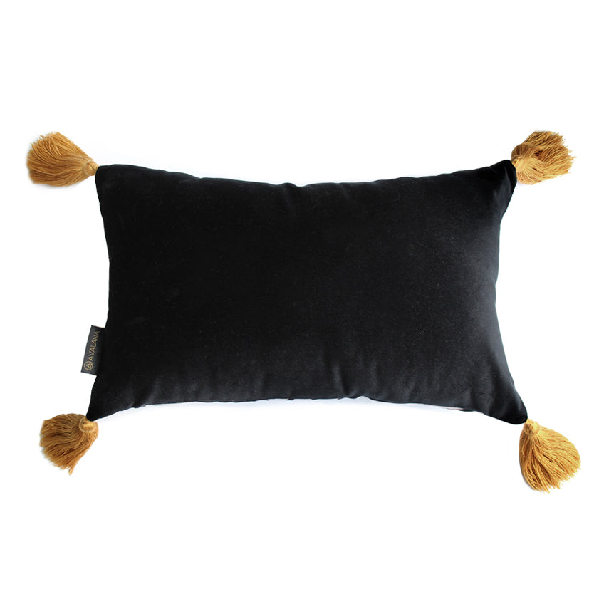 Avalana Tiger Tiger Tassel Velvet Cushion-Beaumonde