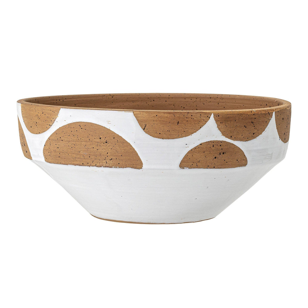 Avil Deco Bowl, White, Terracotta-Beaumonde