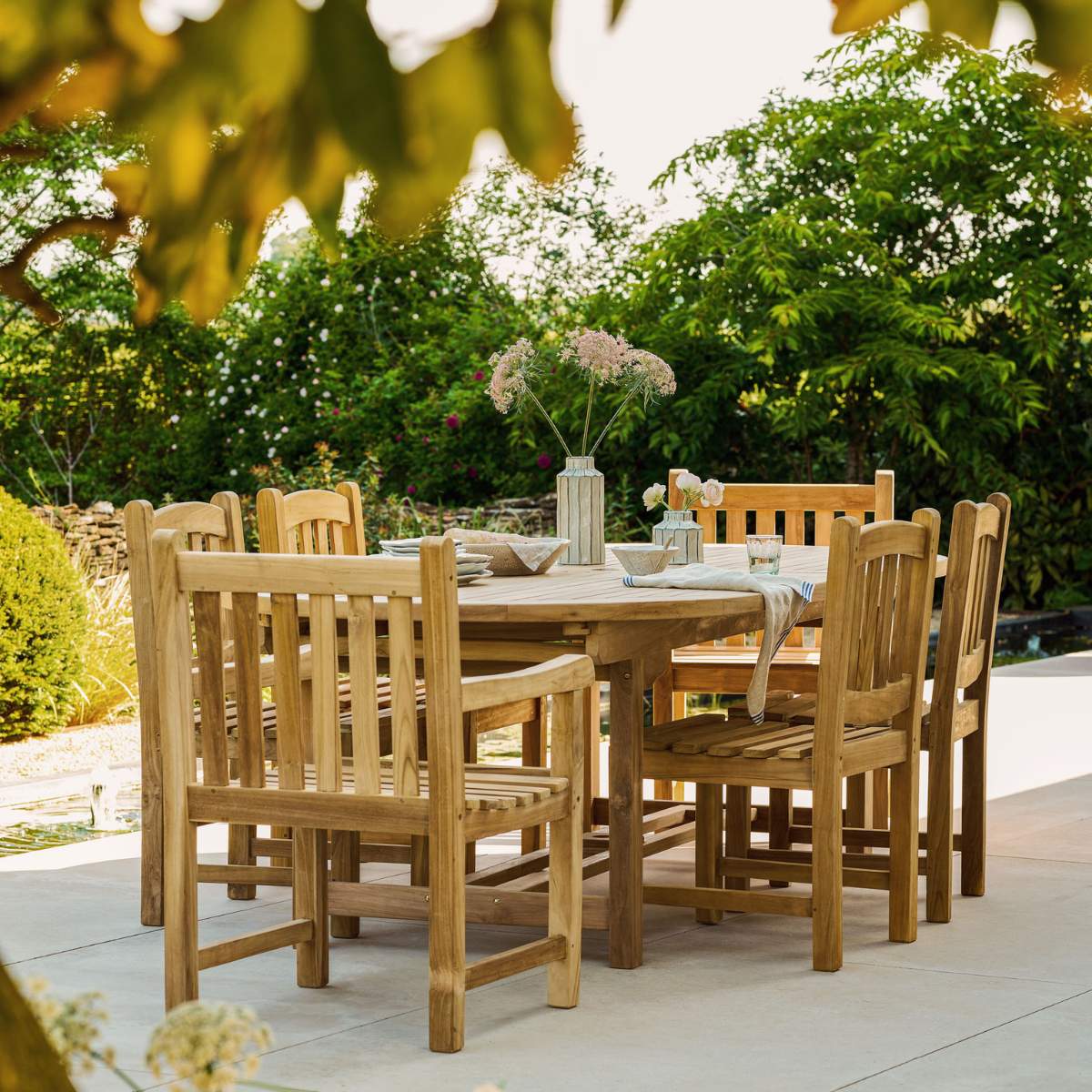 Garden Trading Avon Teak Oval Extending Dining Table 240-300cm