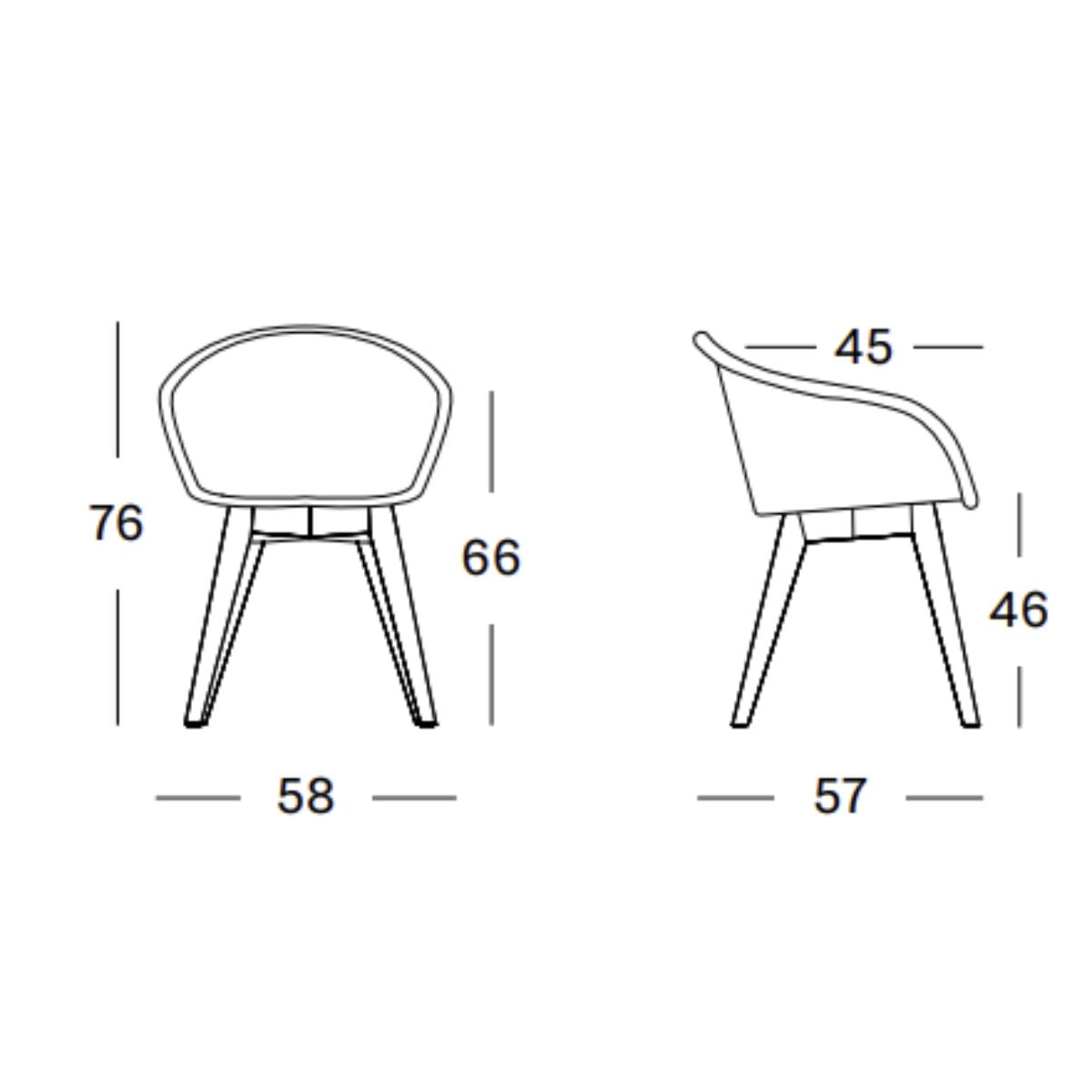 Vincent Shepherd Avril Dining Chair with Black Wood Base