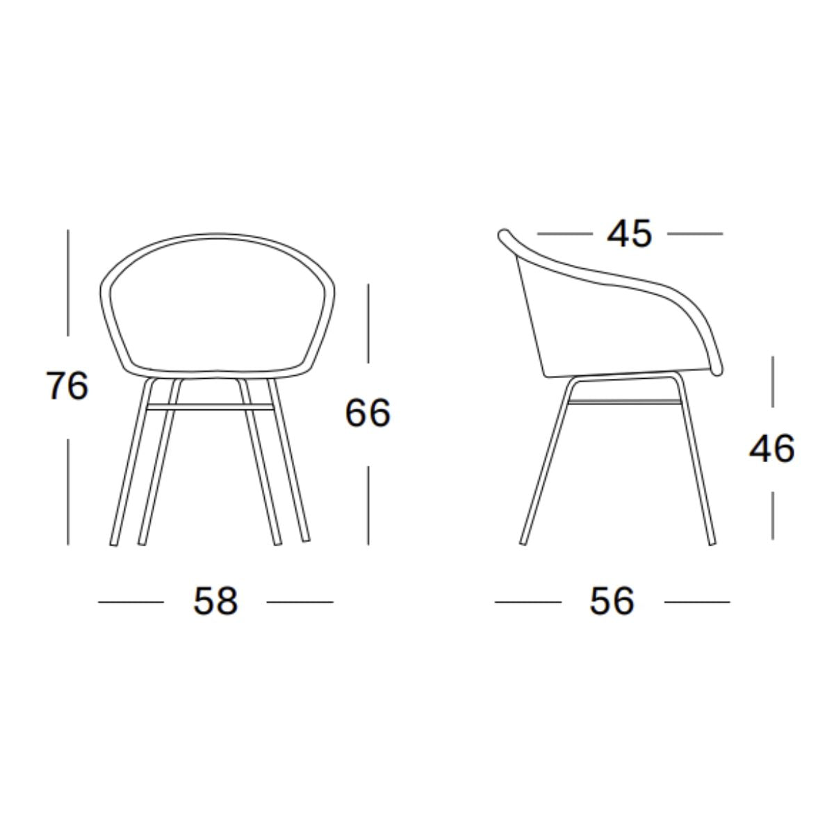 Vincent Shepherd Avril Dining Chair | Black Steel Base | Options