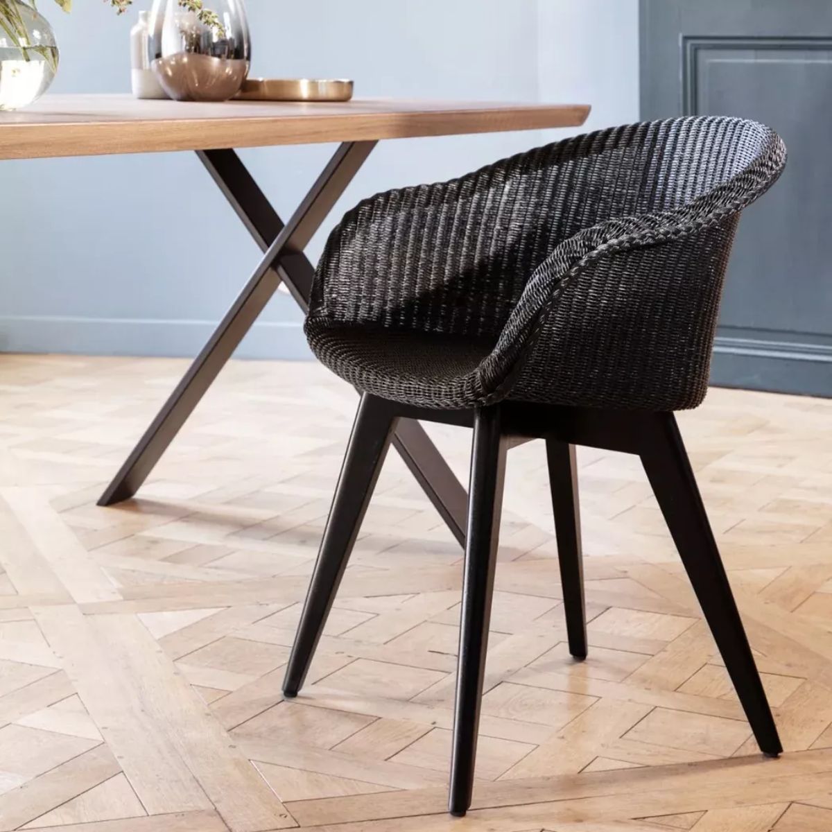 Vincent Shepherd Avril Dining Chair with Black Wood Base