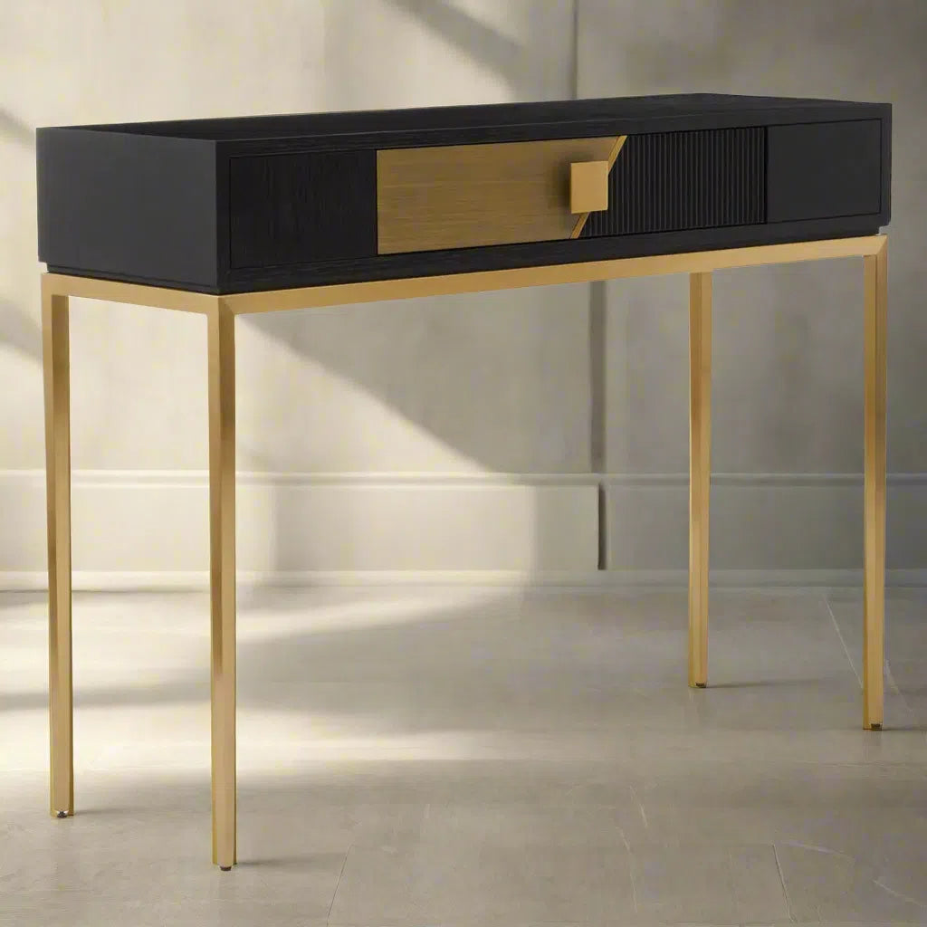 Beaumonde Home Calabria Black And Grey Console Table-Beaumonde