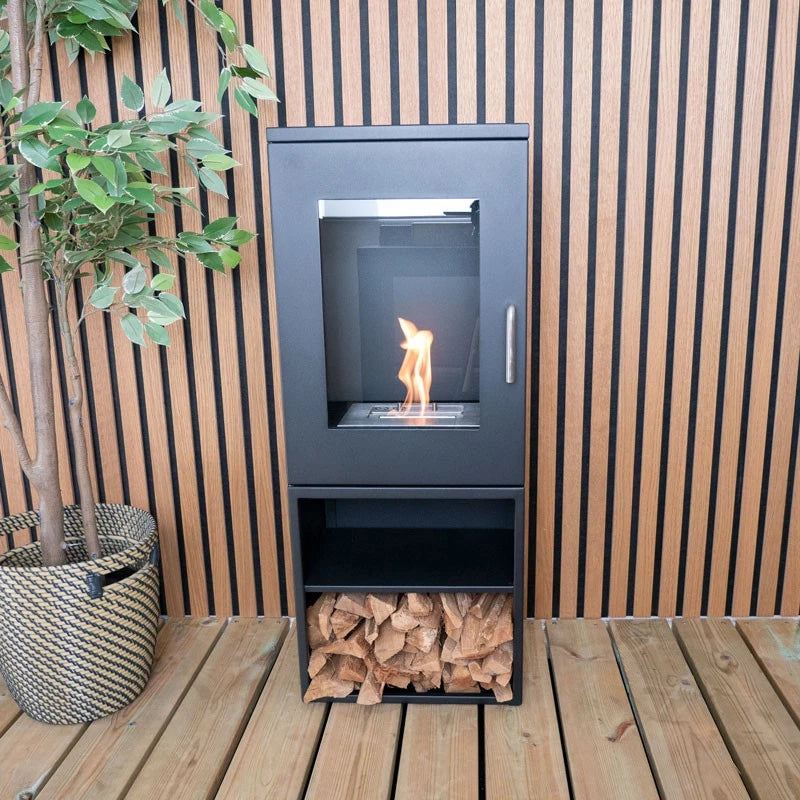 ScandiFlames Cheyenne Bioethanol Stove Fireplace - Black
