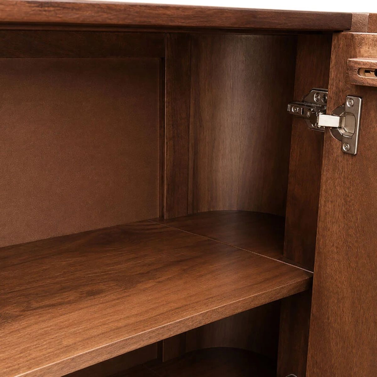 Beaumonde Home Babel Travertine and Mango Wood 2 Door Curved Sideboard