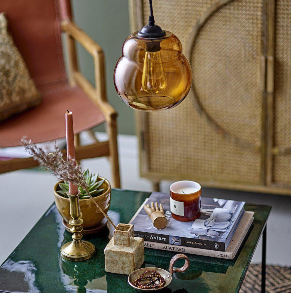 Baha Amber Glass Pendant Lamp-Beaumonde