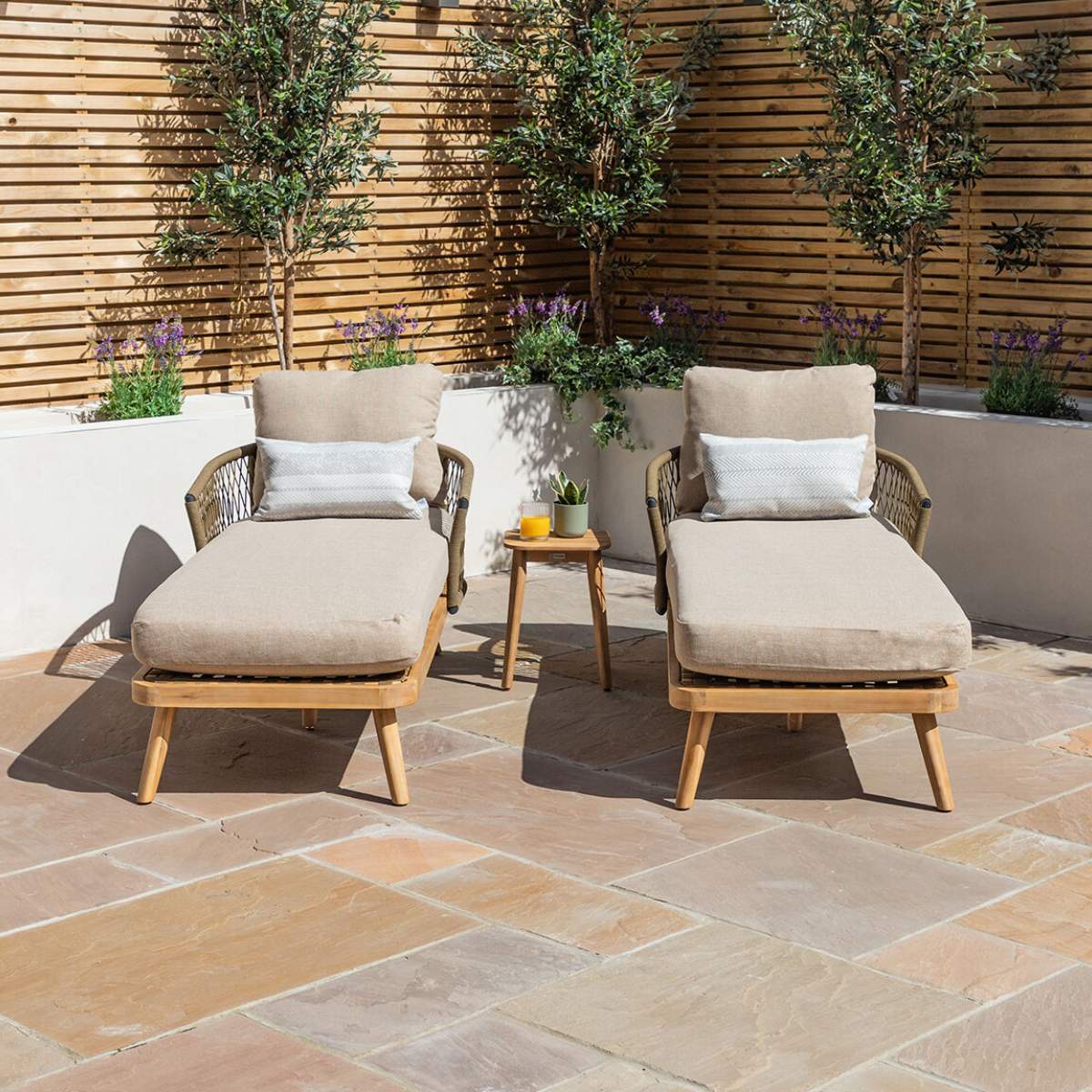 Maze - Bali Rope Weave Double Sunlounger Set