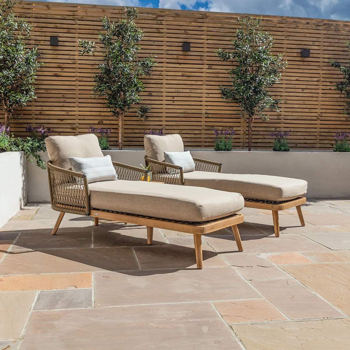 Maze - Bali Rope Weave Double Sunlounger Set