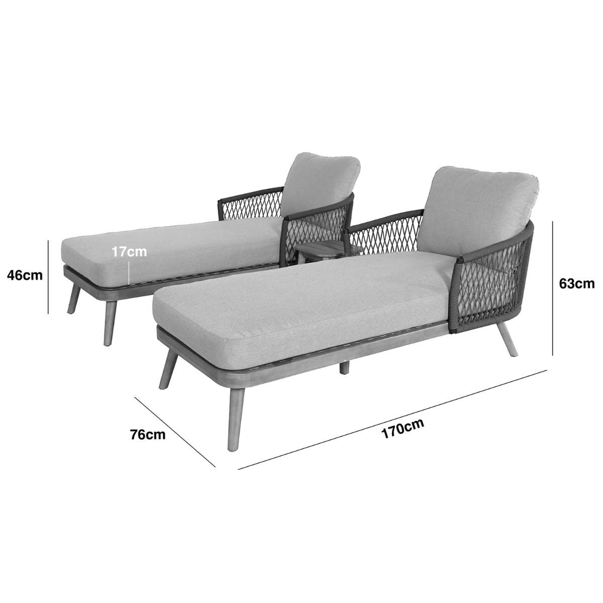 Maze - Bali Rope Weave Double Sunlounger Set