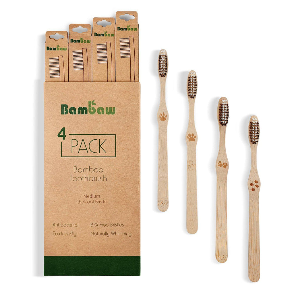 Bambaw Bamboo Toothbrushes (4 pack) Medium-Beaumonde