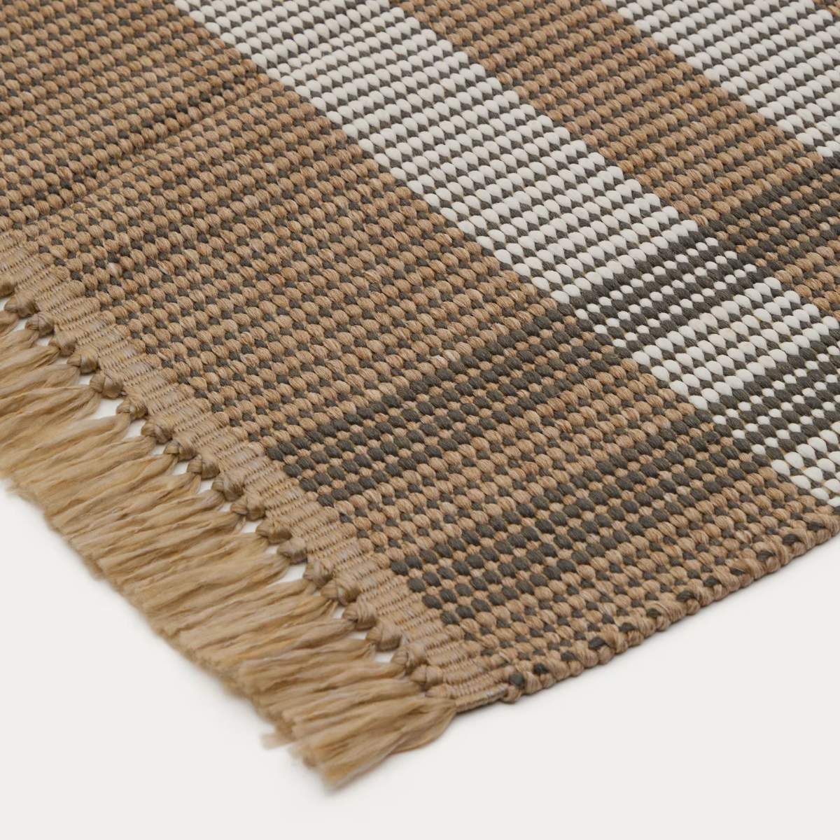 Kave Home Rug Barani in synthetic fibers brown and beige 60 x 90 cm