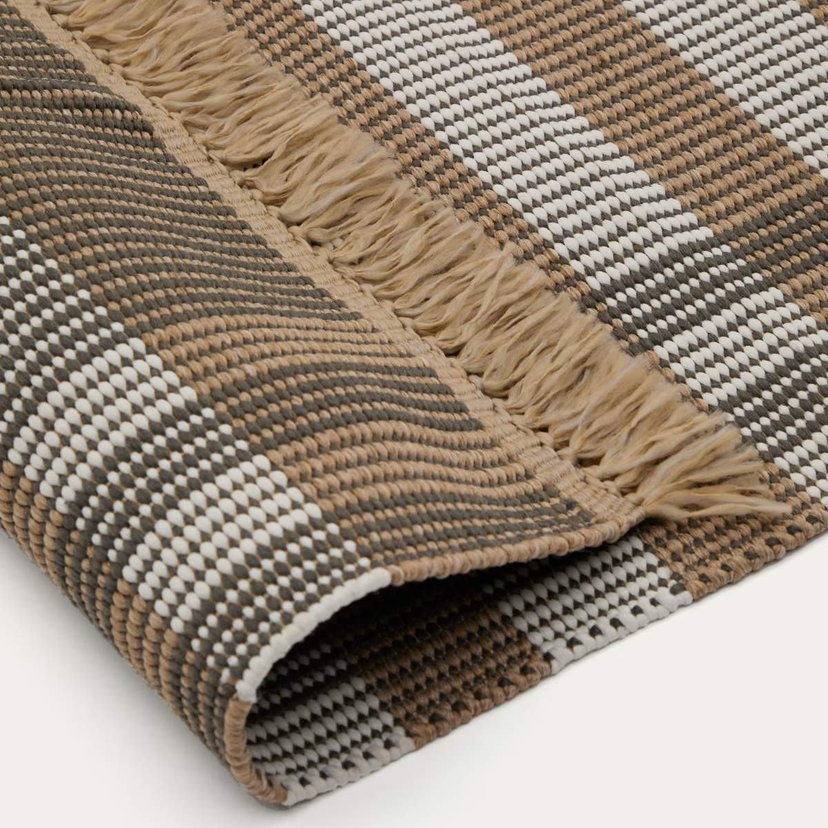 Kave Home Rug Barani in synthetic fibers brown and beige 60 x 90 cm