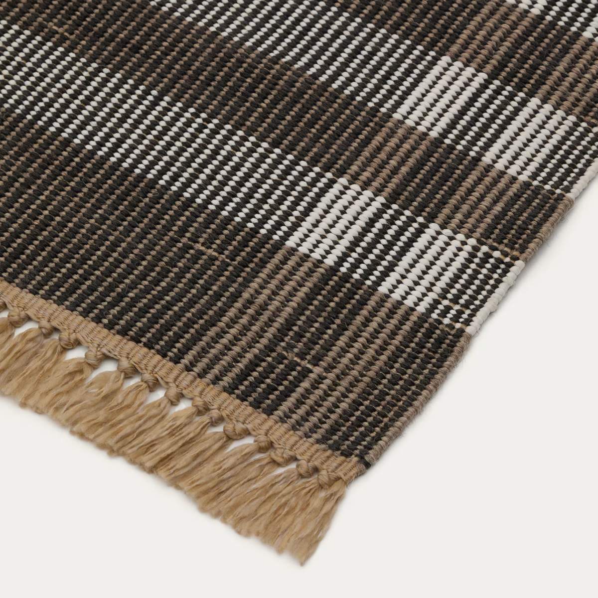 Kave Home Rug Barani in synthetic fibers brown and beige 60 x 90 cm
