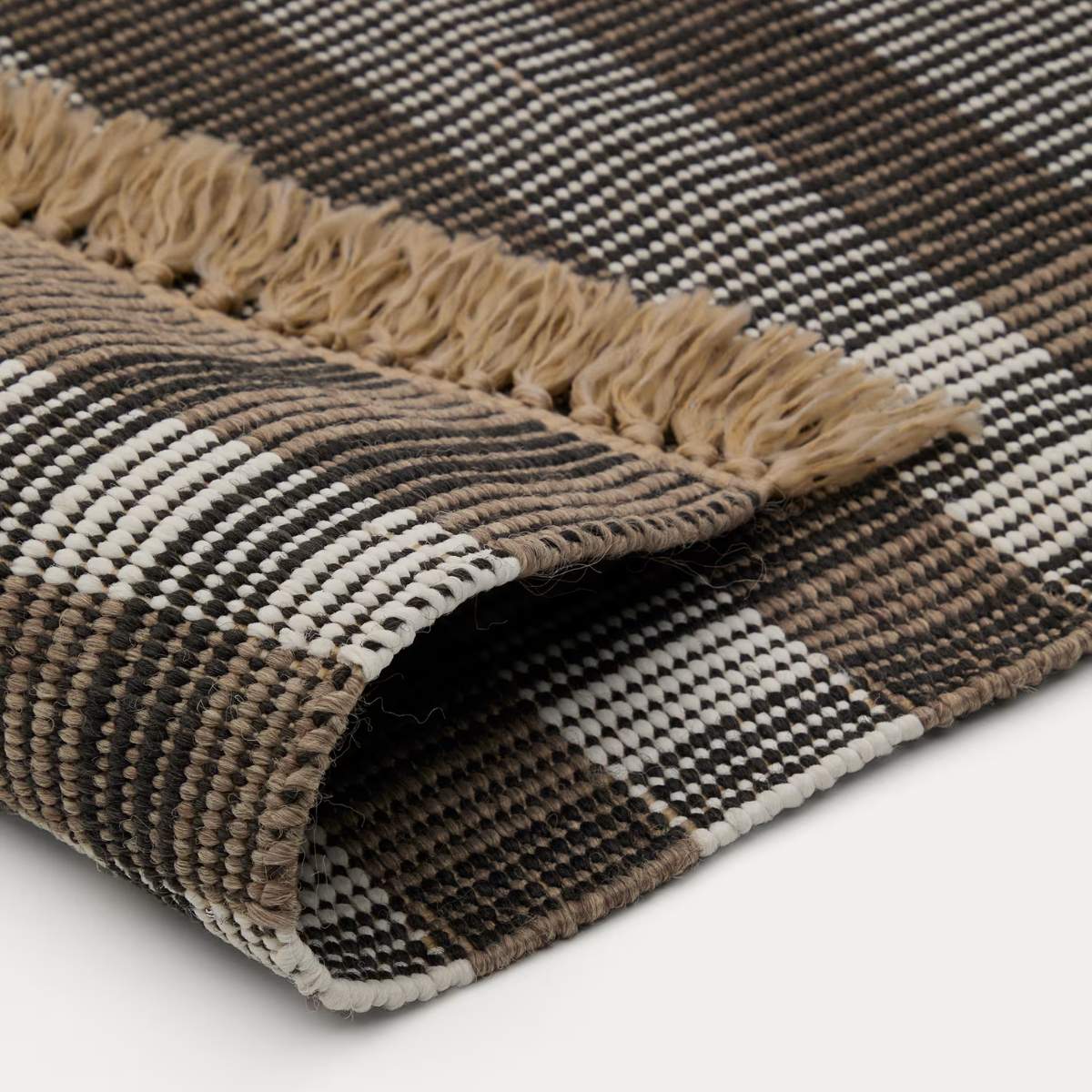 Kave Home Rug Barani in synthetic fibers brown and beige 60 x 90 cm