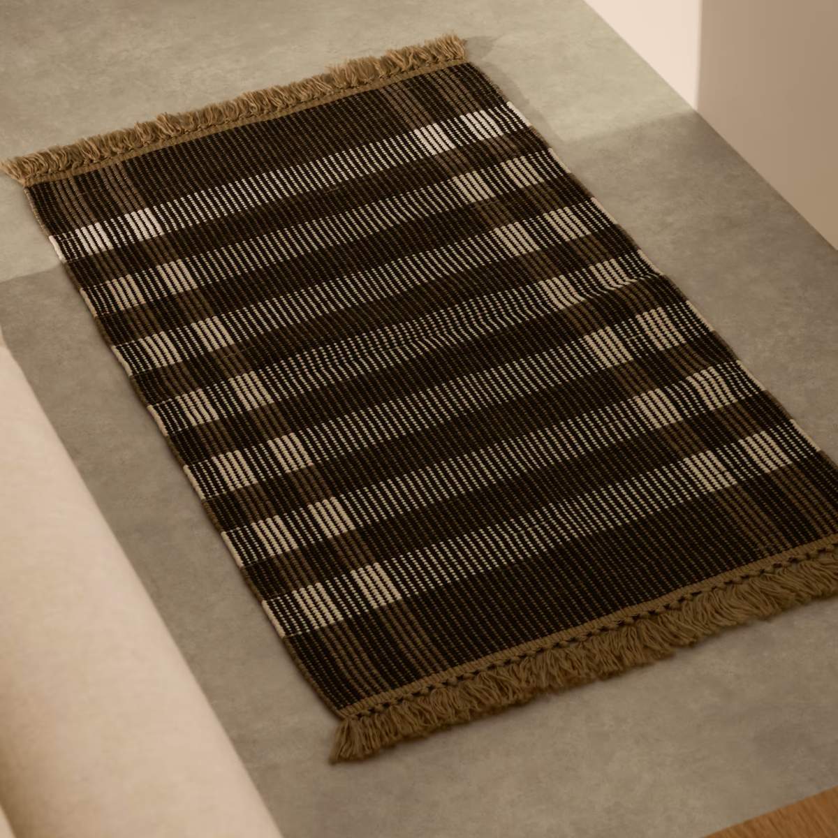 Kave Home Rug Barani in synthetic fibers brown and beige 60 x 90 cm
