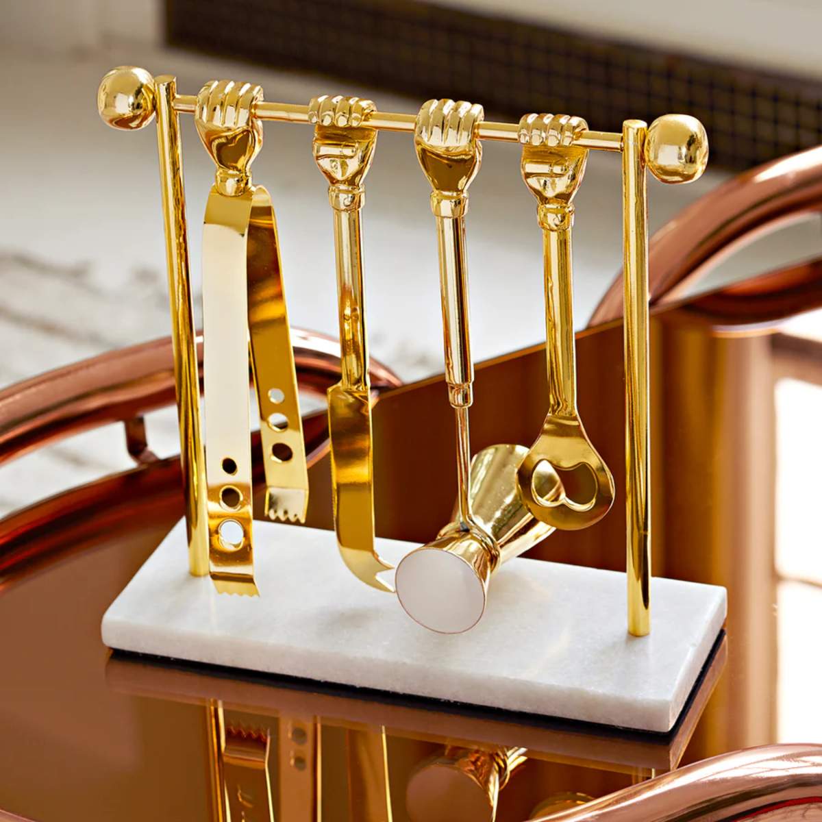 Jonathan Adler Barbell Barware Set