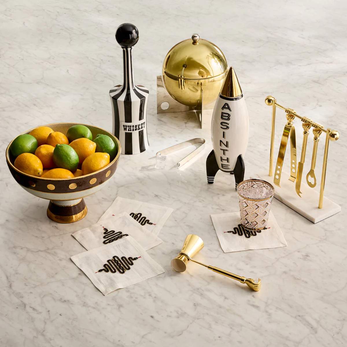 Jonathan Adler Barbell Barware Set