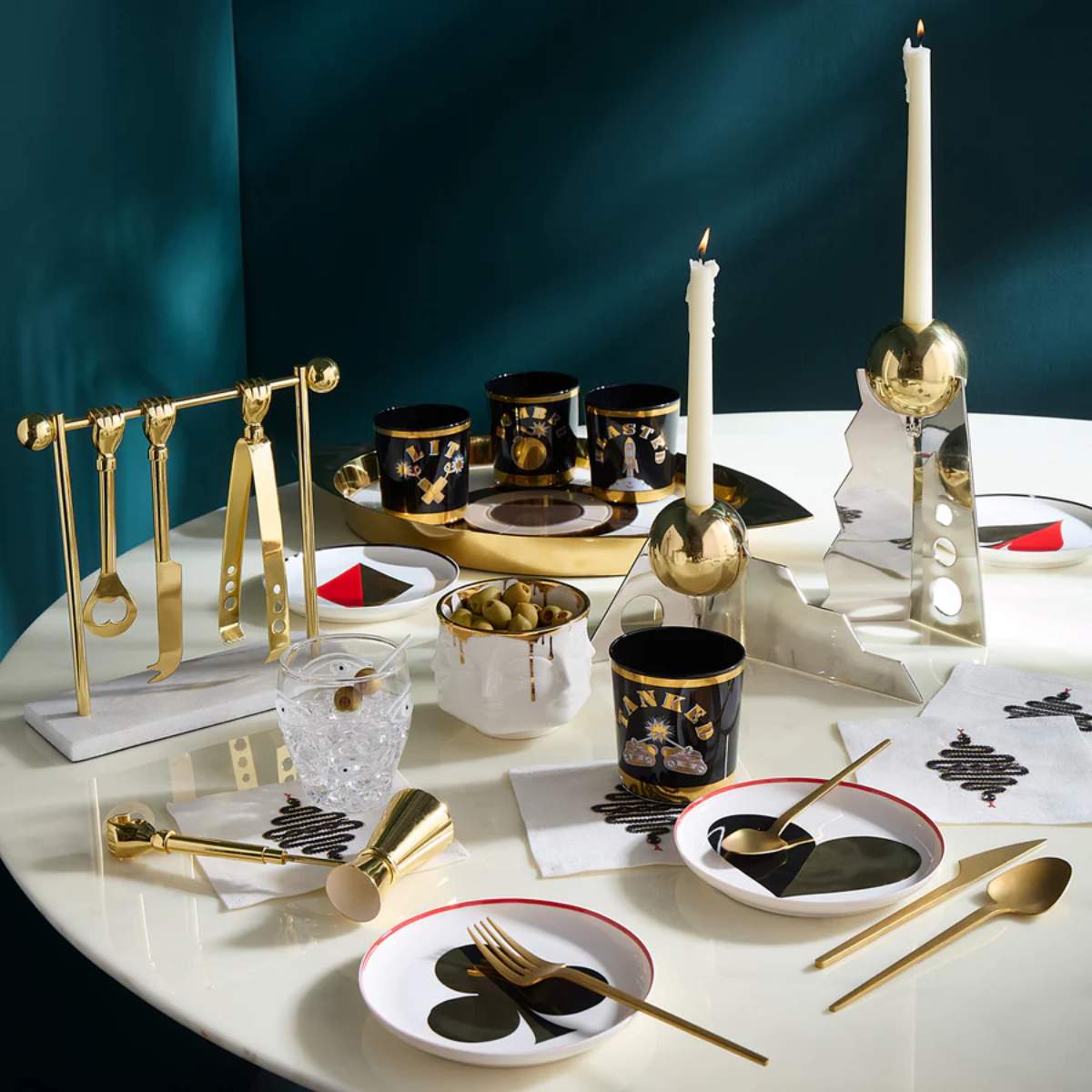 Jonathan Adler Barbell Barware Set