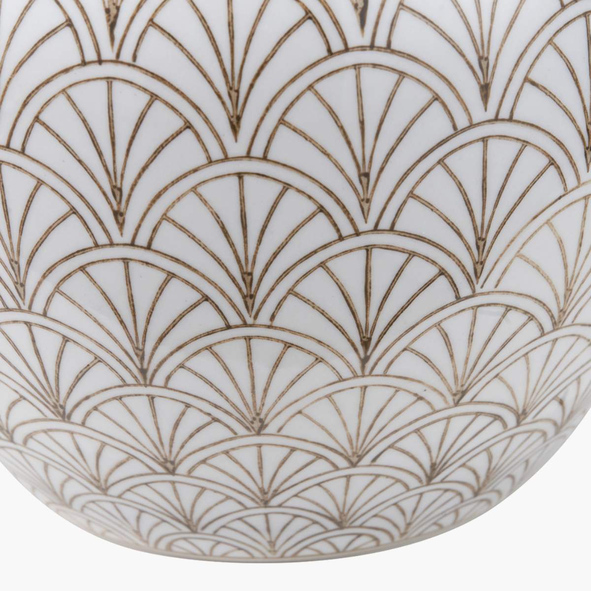 Pacific Lifestyle Barbier White Art Deco Fan Ceramic Vase