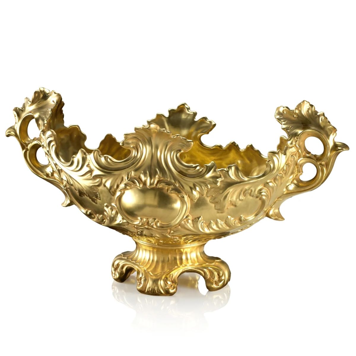 Villari Baroque Large Oval Centrepiece - Gold