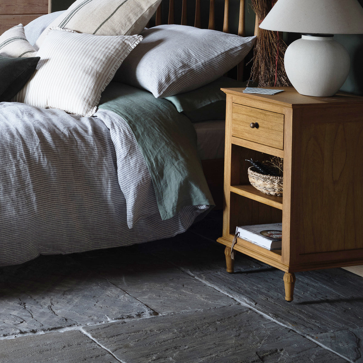 Garden Trading Barton Bedside Table - Natural - Wood