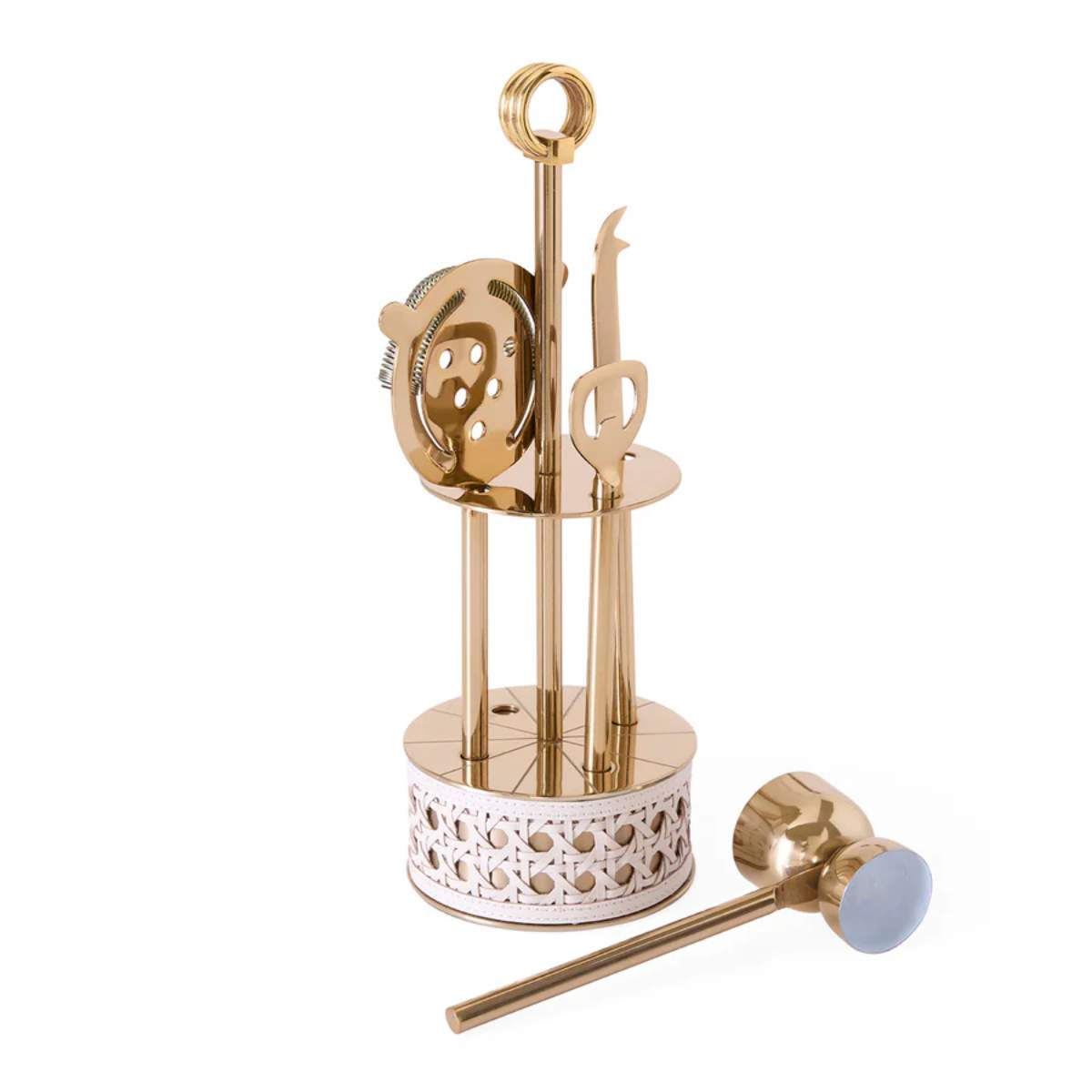 Jonathan Adler Basketweave Barware Set