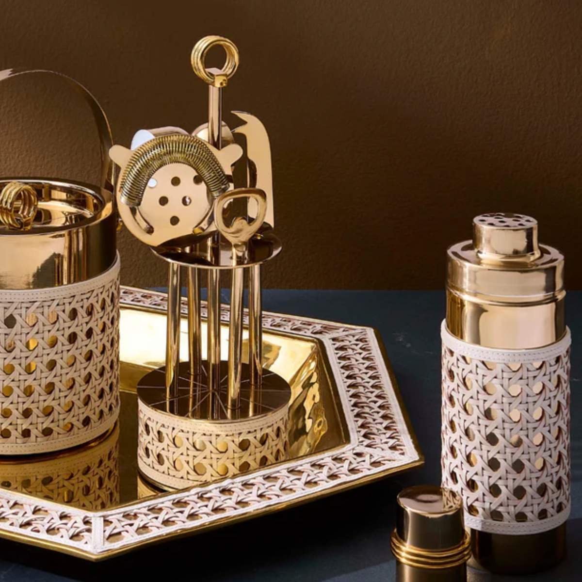 Jonathan Adler Basketweave Cocktail Shaker