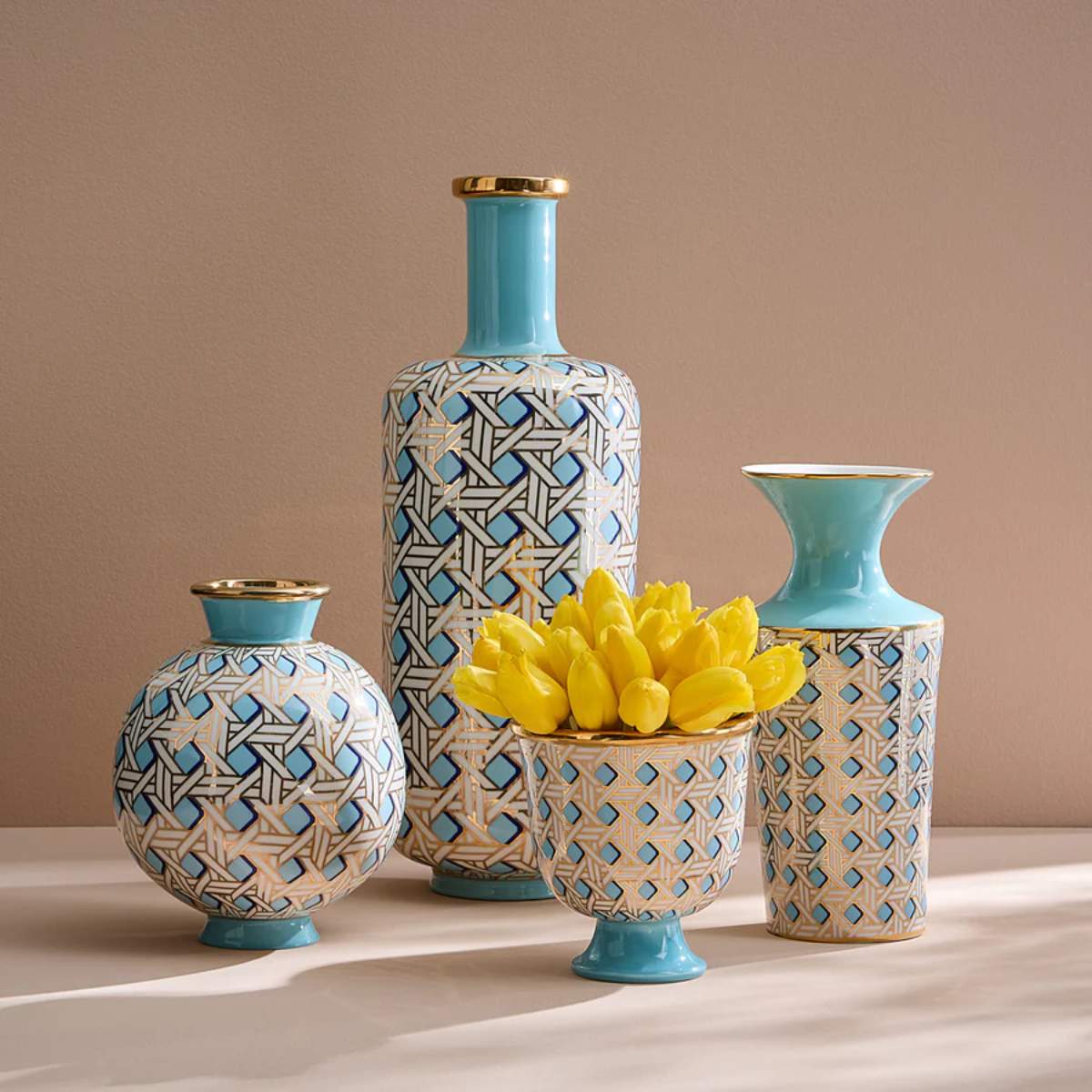Jonathan Adler Basketweave Cuff Vase