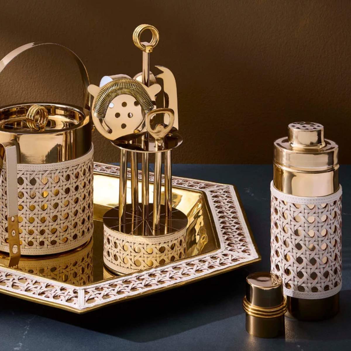 Jonathan Adler Basketweave Ice Bucket