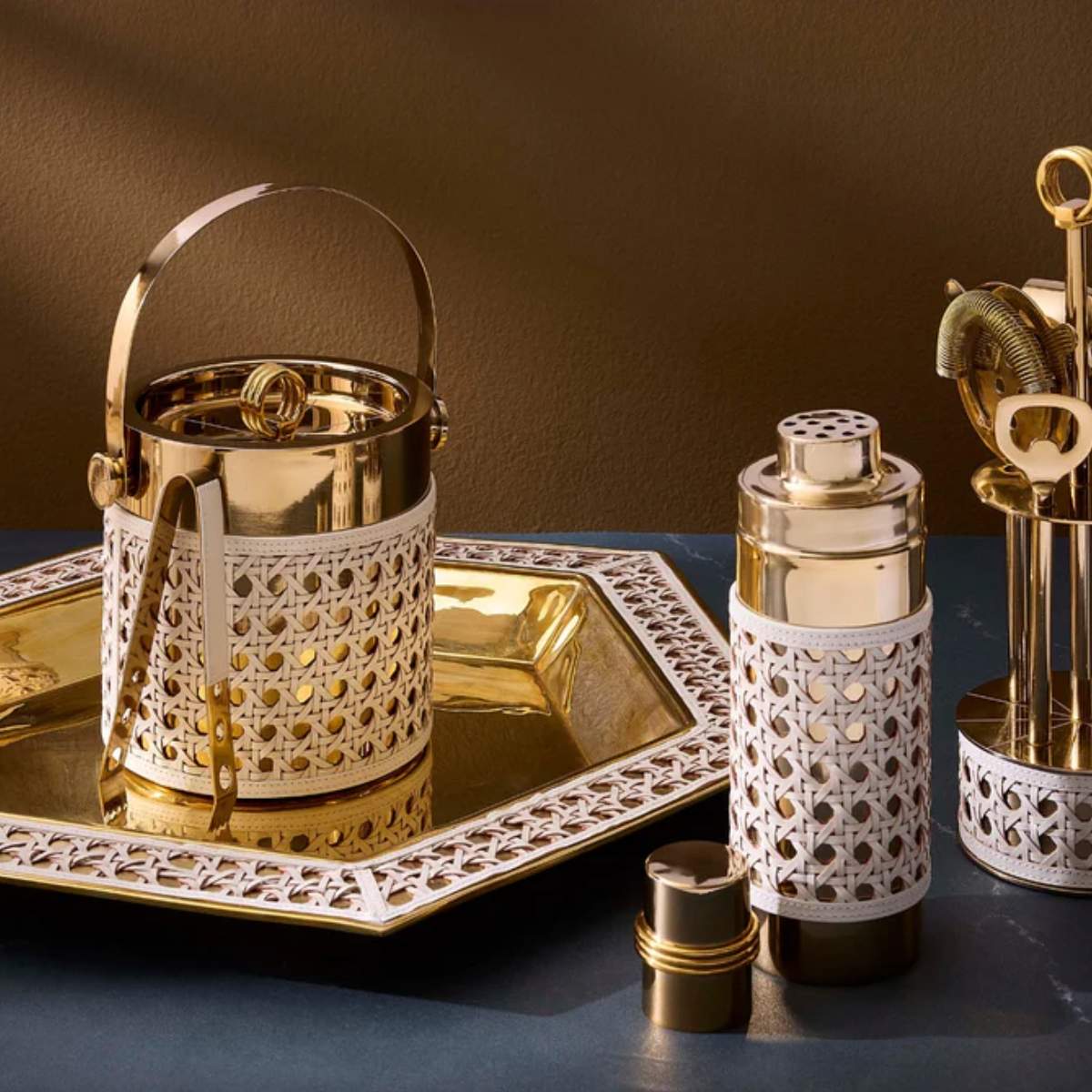 Jonathan Adler Basketweave Ice Bucket