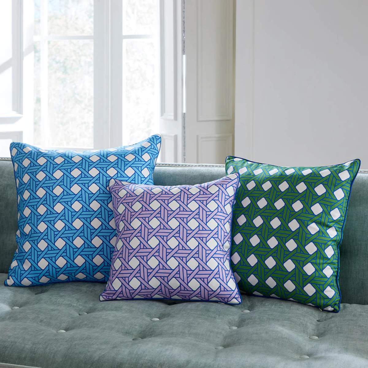 Jonathan Adler Basketweave Lavender Cushion