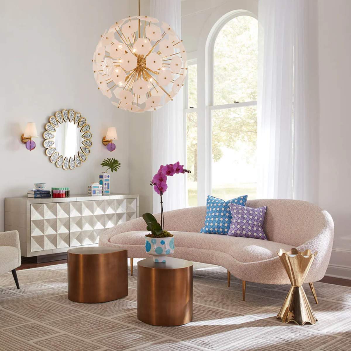 Jonathan Adler Basketweave Lavender Cushion