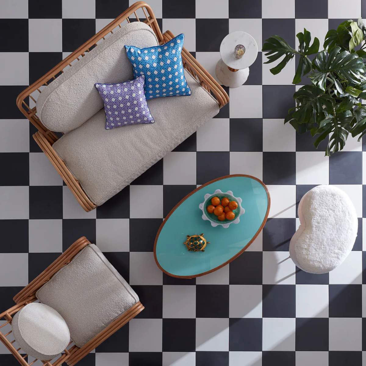 Jonathan Adler Basketweave Lavender Cushion