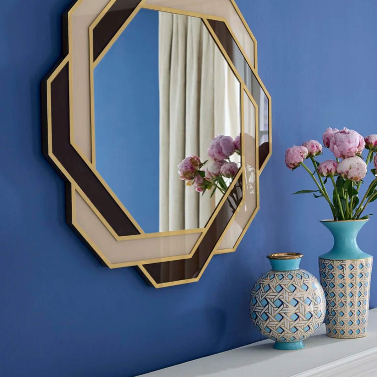 Jonathan Adler Basketweave Round Vase